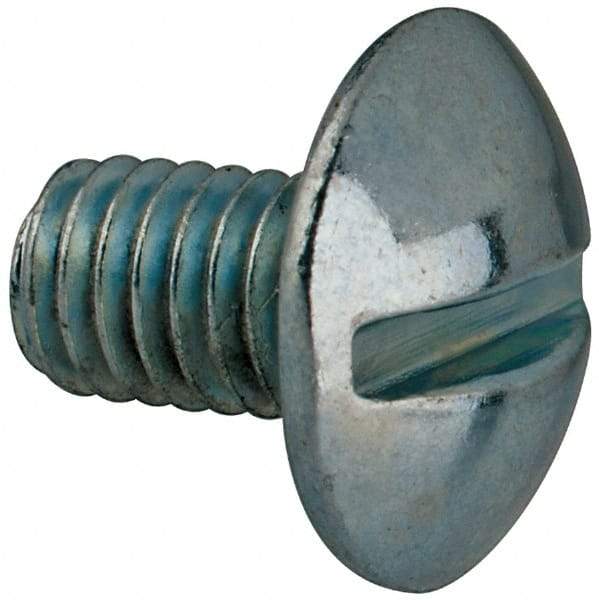 Value Collection - #10-32 UNF, 5/16" Length Under Head Slotted Drive Machine Screw - Truss Head, Grade J82 Steel, Zinc-Plated Finish, Without Washer - Exact Industrial Supply