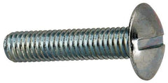 Value Collection - #10-32 UNF, 7/8" Length Under Head Slotted Drive Machine Screw - Truss Head, Grade J82 Steel, Zinc-Plated Finish, Without Washer - Exact Industrial Supply