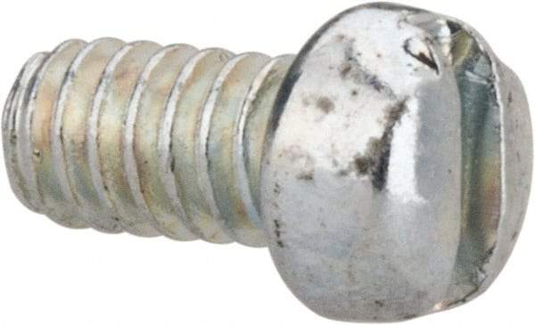 Value Collection - #3-48 UNC, 3/16" Length Under Head Slotted Drive Machine Screw - Fillister Head, Grade J82 Steel, Zinc-Plated Finish, Without Washer - Exact Industrial Supply