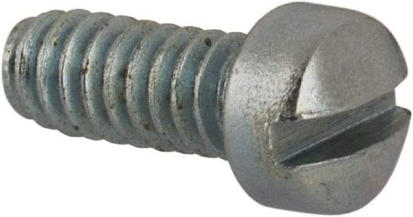 Value Collection - #3-48 UNC, 1/4" Length Under Head Slotted Drive Machine Screw - Fillister Head, Grade J82 Steel, Zinc-Plated Finish, Without Washer - Exact Industrial Supply