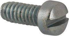 Value Collection - #3-48 UNC, 1/4" Length Under Head Slotted Drive Machine Screw - Fillister Head, Grade J82 Steel, Zinc-Plated Finish, Without Washer - Exact Industrial Supply
