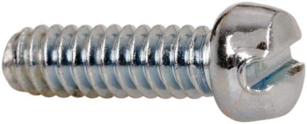Value Collection - #3-48 UNC, 5/16" Length Under Head Slotted Drive Machine Screw - Fillister Head, Grade J82 Steel, Zinc-Plated Finish, Without Washer - Exact Industrial Supply