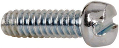 Value Collection - #3-48 UNC, 5/16" Length Under Head Slotted Drive Machine Screw - Fillister Head, Grade J82 Steel, Zinc-Plated Finish, Without Washer - Exact Industrial Supply