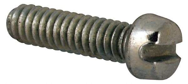 Value Collection - #3-48 UNC, 3/8" Length Under Head Slotted Drive Machine Screw - Fillister Head, Grade J82 Steel, Zinc-Plated Finish, Without Washer - Exact Industrial Supply