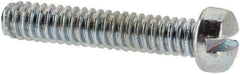Value Collection - #3-48 UNC, 1/2" Length Under Head Slotted Drive Machine Screw - Fillister Head, Grade J82 Steel, Zinc-Plated Finish, Without Washer - Exact Industrial Supply