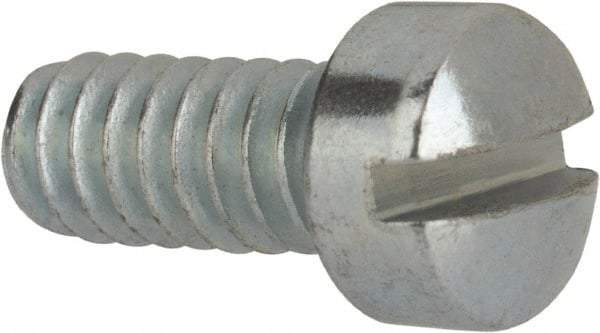Value Collection - #10-24 UNC, 7/16" Length Under Head Slotted Drive Machine Screw - Fillister Head, Grade J82 Steel, Zinc-Plated Finish, Without Washer - Exact Industrial Supply
