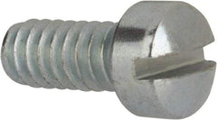 Value Collection - #10-24 UNC, 7/16" Length Under Head Slotted Drive Machine Screw - Fillister Head, Grade J82 Steel, Zinc-Plated Finish, Without Washer - Exact Industrial Supply