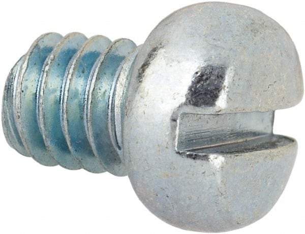 Value Collection - #12-24 UNC, 1/4" Length Under Head Slotted Drive Machine Screw - Fillister Head, Grade J82 Steel, Zinc-Plated Finish, Without Washer - Exact Industrial Supply