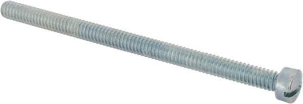 Value Collection - 1/4-20 UNC, 4" Length Under Head Slotted Drive Machine Screw - Fillister Head, Grade J82 Steel, Zinc-Plated Finish, Without Washer - Exact Industrial Supply