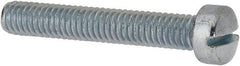 Value Collection - 5/16-18 UNC, 2" Length Under Head Slotted Drive Machine Screw - Fillister Head, Grade J82 Steel, Zinc-Plated Finish, Without Washer - Exact Industrial Supply