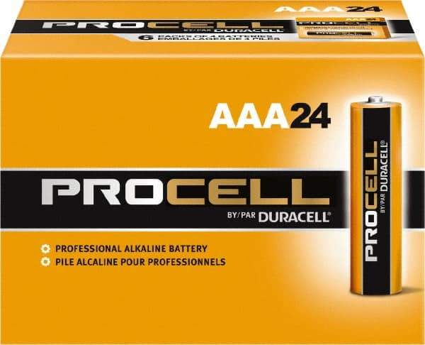 Duracell - Size AAA, Alkaline, Standard Battery - 1.5 Volts - Exact Industrial Supply