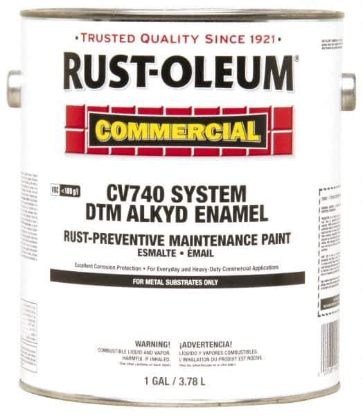 Rust-Oleum - 1 Gal Safety Red Gloss Finish Alkyd Enamel Paint - 278 to 509 Sq Ft per Gal, Interior/Exterior, Direct to Metal, <100 gL VOC Compliance - Exact Industrial Supply