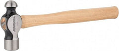 Paramount - 1 Lb Head Ball Pein Hammer - Wood Handle, 13-3/4" OAL - Exact Industrial Supply