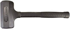 Paramount - 52 oz Head 2-1/8" Face Diam Rubber Dead Blow Hammer - 14-5/8" OAL, Rubber-Covered Steel Handle - Exact Industrial Supply