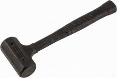 Paramount - 18 oz Head 1-1/2" Face Diam Rubber Dead Blow Hammer - 11-1/4" OAL, Rubber-Covered Steel Handle - Exact Industrial Supply
