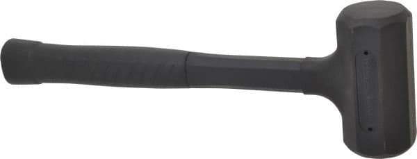 Paramount - 37 oz Head 1-3/4" Face Diam Rubber Dead Blow Hammer - 13-3/4" OAL, Rubber-Covered Steel Handle - Exact Industrial Supply