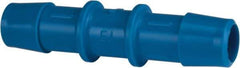 Made in USA - 1/2" Barb, HDPE Single Barbed Tube Straight Coupler - Blue, Male - Exact Industrial Supply