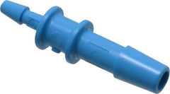 Made in USA - 1/4 x 1/8" Barb, HDPE Single Barbed Tube Reducer - Blue, Male - Exact Industrial Supply