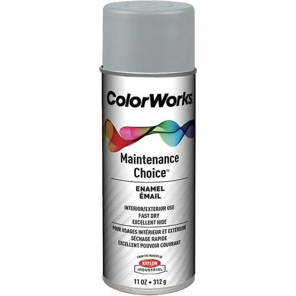 Krylon - Light Machinery Gray, Enamel Spray Paint - 15 to 18 Sq Ft per Can, 16 oz Container, Use on General Industrial Maintenance & Touch-up Work - Exact Industrial Supply