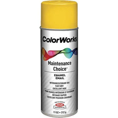 Krylon - Safety Yellow, Enamel Spray Paint - 15 to 18 Sq Ft per Can, 16 oz Container, Use on General Industrial Maintenance & Touch-up Work - Exact Industrial Supply