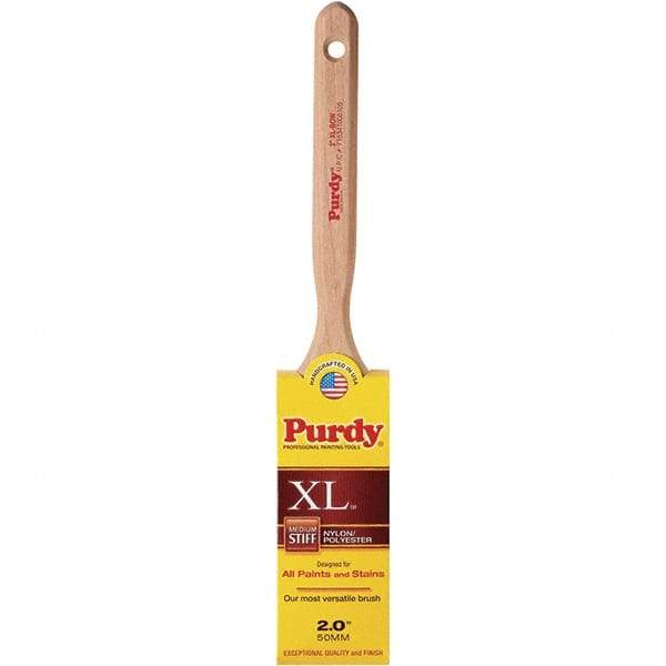 Purdy - 2" Flat Synthetic Sash Brush - 2-11/16" Bristle Length, 6" Wood Handle - Exact Industrial Supply