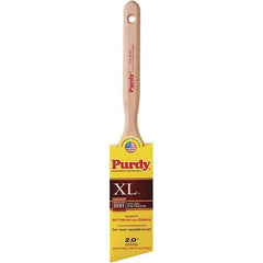 Purdy - 2" Angled Synthetic Sash Brush - 2-11/16" Bristle Length, 6" Wood Fluted Handle - Exact Industrial Supply