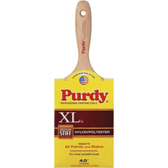 Purdy - 4" Synthetic General Purpose Paint Brush - 3-15/16" Bristle Length, 6" Wood Beavertail Handle - Exact Industrial Supply