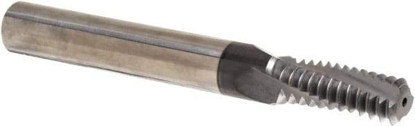 Iscar - 5/8-11 UNC, 0.449" Cutting Diam, 3 Flute, Solid Carbide Helical Flute Thread Mill - Internal Thread, 1.14" LOC, 3-1/2" OAL, 1/2" Shank Diam - Exact Industrial Supply