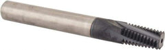 Iscar - 1/4-18 to 3/8-18 NPT, 3/8" Cutting Diam, 4 Flute, Solid Carbide Helical Flute Thread Mill - Internal/External Thread, 0.64" LOC, 3" OAL, 3/8" Shank Diam - Exact Industrial Supply