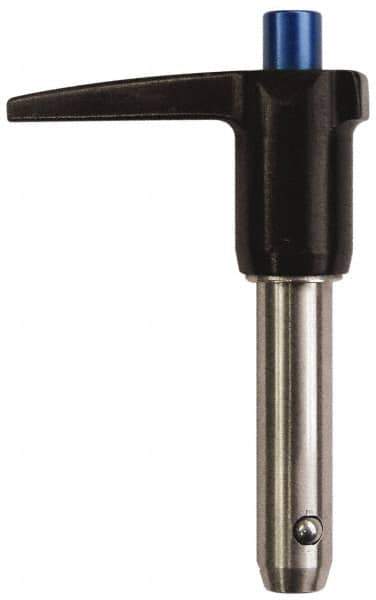 Gibraltar - 1/4" Diam, 1" Usable Length, L Handle, Quick Release Pin - Grade 4130 Steel, Zinc-Plated Finish - Exact Industrial Supply