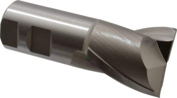 Hertel - 1-5/8", 1-5/8" LOC, 1-1/4" Shank Diam, 4-1/8" OAL, 2 Flute, High Speed Steel Square End Mill - Single End, Uncoated, Spiral Flute, 30° Helix, Centercutting, Right Hand Cut, Right Hand Flute - Exact Industrial Supply