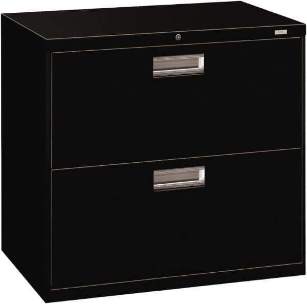 Hon - 30" Wide x 28-3/8" High x 19-1/4" Deep, 2 Drawer Roll-Out - Steel, Black - Exact Industrial Supply