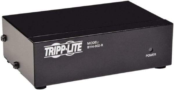 Tripp-Lite - Video Splitter with Signal Booster - HD15 Connector, Black, Use with Monitors - Exact Industrial Supply