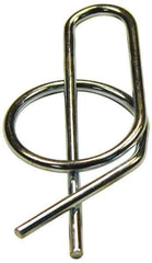 Value Collection - 1/4" Shaft Diam, 0.936" Long, 0.054" Wire Diam, Locking Cotter Pin - 0.26 to 0.27" Ring Diam, RC 60-70 Spring Steel, Zinc-Plated Finish - Exact Industrial Supply