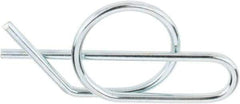 Value Collection - 5/8" Shaft Diam, 1.69" Long, 0.072" Wire Diam, Locking Cotter Pin - 0.635 to 0.645" Ring Diam, RC 60-70 Spring Steel, Zinc-Plated Finish - Exact Industrial Supply