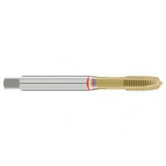 M10x1.25 6H 3-Flute Cobalt Red Ring Spiral Point Plug Tap-TiN - Exact Industrial Supply