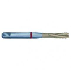 9/16-12 2B 3-Flute PM Cobalt Red Ring Semi-Bottoming 15 degree Spiral Flute Tap-TiN - Exact Industrial Supply