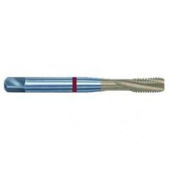 9/16-12 2B 3-Flute PM Cobalt Red Ring Semi-Bottoming 15 degree Spiral Flute Tap-TiN - Exact Industrial Supply