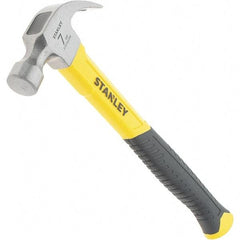Stanley - 7 oz Head, Straight Rip Claw Hammer - 11.81" OAL, Steel Head, 0.91" Face Diam, Smooth Face, Fiberglass Handle with Rubber Grip - Exact Industrial Supply