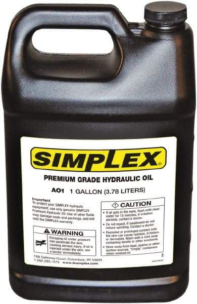 TK Simplex - 1 Gal Jug Mineral Hydraulic Oil - -50 to 120°F, ISO 32, 150 to 155 SUS at 100°F - Exact Industrial Supply