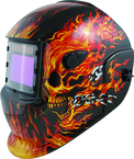 #41266 - Solar Powered Welding Helmet - Flames - Replacement Lens: 4.5x3.5" Part # 41264 - Exact Industrial Supply