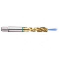 M16x2.0 6H 3-Flute Cobalt Green Ring Semi-Bottoming 40 degree Spiral Flute Tap-TiN - Exact Industrial Supply