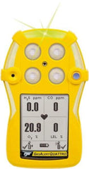 BW Technologies by Honeywell - Visual, Vibration & Audible Alarm, LCD Display, Multi-Gas Detector - Monitors Oxygen & Hydrogen Sulfide, -20 to 50°C Working Temp - Exact Industrial Supply