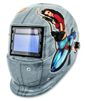 #41288 - Solar Powered Auto Darkening Welding Helment; Pin Up Girl Graphics - Exact Industrial Supply