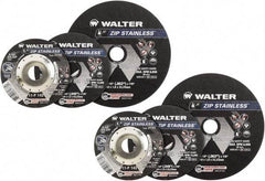 WALTER Surface Technologies - 4-1/2" Aluminum Oxide Cutoff Wheel - 3/64" Thick, 7/8" Arbor, 13,300 Max RPM, Use with Angle Grinders - Exact Industrial Supply