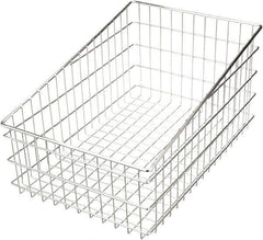 Marlin Steel Wire Products - 16" Deep, Rectangular Steel Wire Basket - 24" Wide x 12" High - Exact Industrial Supply