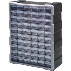 Quantum Storage - 60 Drawer, Small Parts Drawer Cabinet System - 18-3/4" Deep x 6-1/4" Wide x 15" High - Exact Industrial Supply