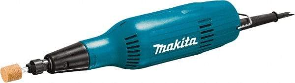 Makita - 1/4" Collet, 28,000 RPM, Inline Handle Electric Die Grinder - 120 Volts, 2 Amps, 8.2' Cord - Exact Industrial Supply