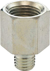 Umeta - Straight Head Angle, 1/4-28 PTF Steel Grease Fitting Adapter - 1/2" Hex, 3/4" Overall Height, Zinc Plated Finish - Exact Industrial Supply