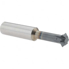 Accupro - 5/8° 5/8" Cut Diam, 0.25" Cut Width, 5/8" Shank, Solid Carbide Double-Angle Cutter - Exact Industrial Supply